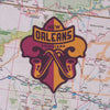 New Orleans sticker on a map background