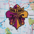 New Orleans patch on a map background
