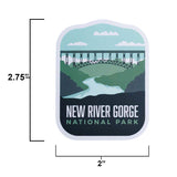 New River Gorge sticker size information