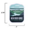 New River Gorge sticker size information