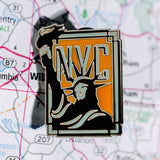 New York City pin on a map background