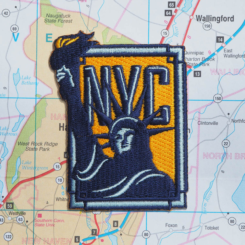 New York City patch on a map background