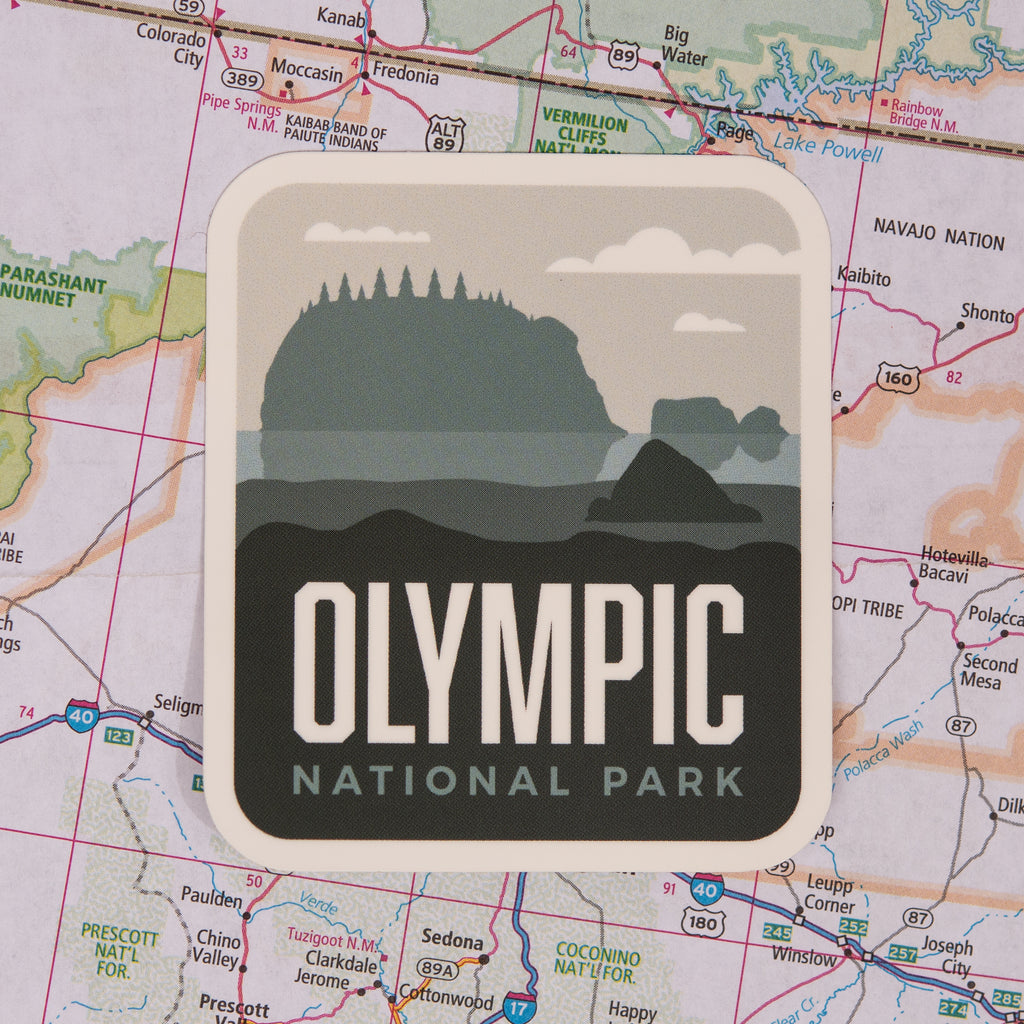 Olympic sticker on a map background