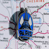 Paris pin on a map background