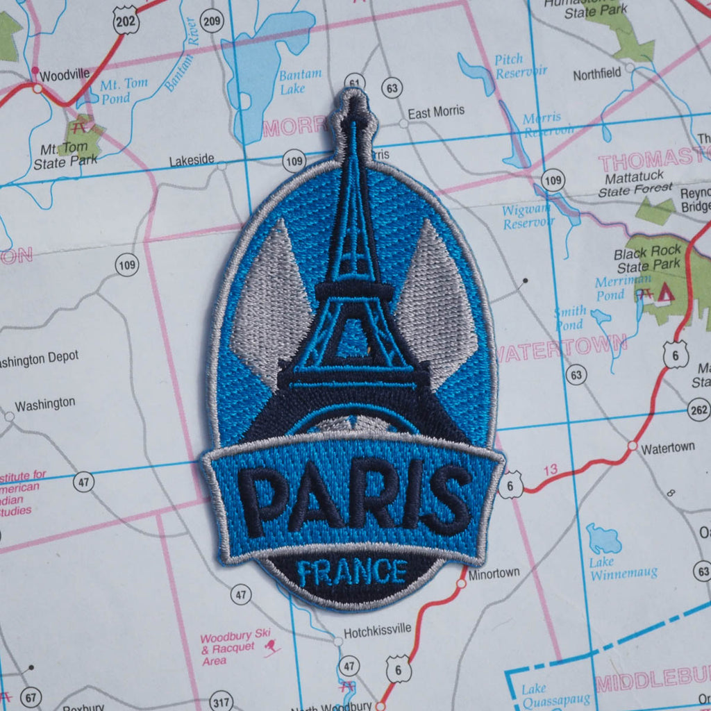 Paris patch on a map background