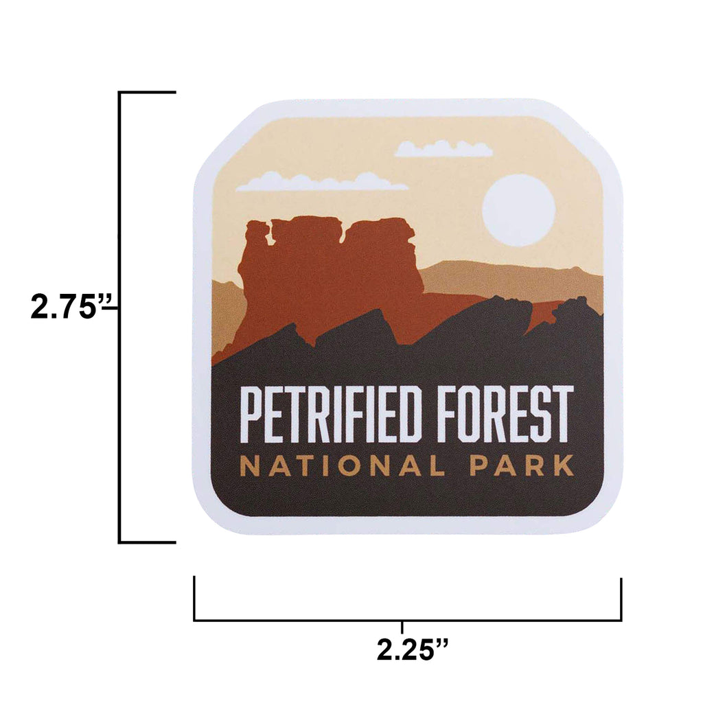 Petrified Forest sticker size information