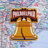 Philadelphia Sticker on a map background