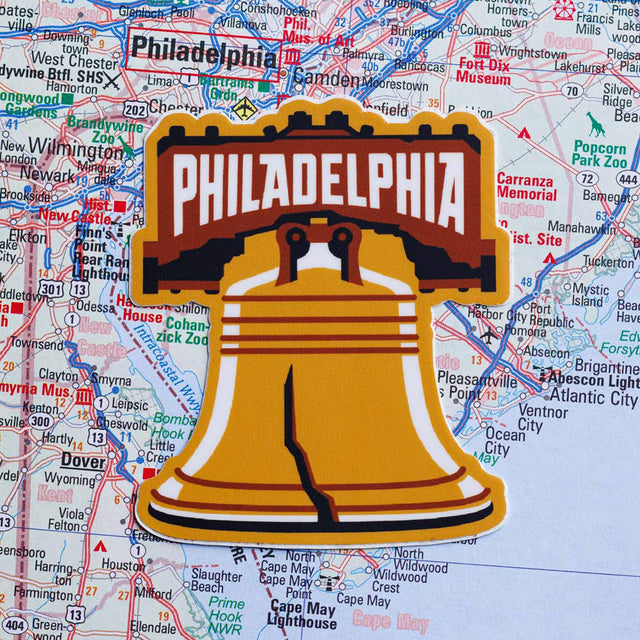 Philadelphia Sticker on a map background