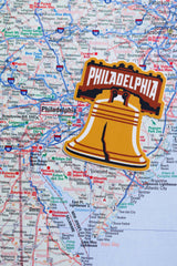 Philadelphia Sticker on a map 