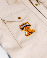 patch on jacket's pocket