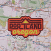 Portland Oregon Sticker on a map background