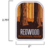 Redwood sticker size information