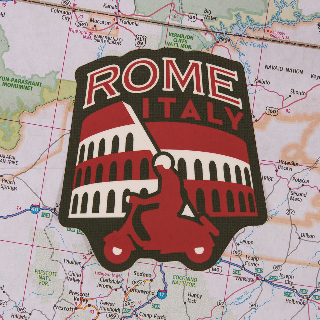 Rome Italy Sticker on a map background