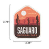 Saguaro sticker size information