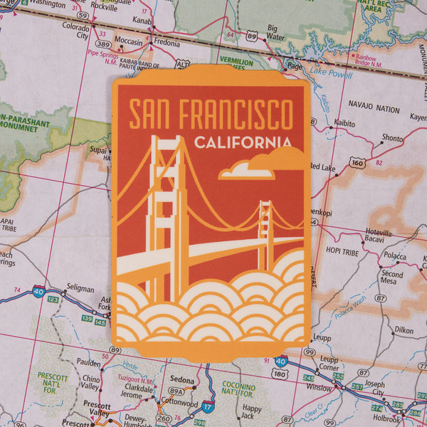 San Francisco sticker on a map background