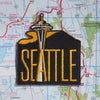 Seattle patch on a map background