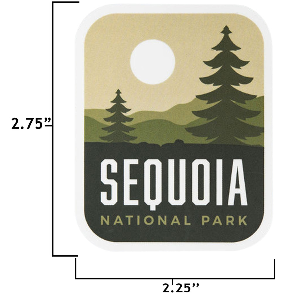 Sequoia sticker size information