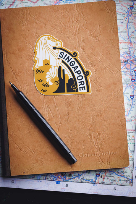 sticker on a notebook