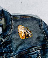 patch on a denim jacket