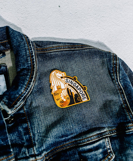 patch on a denim jacket