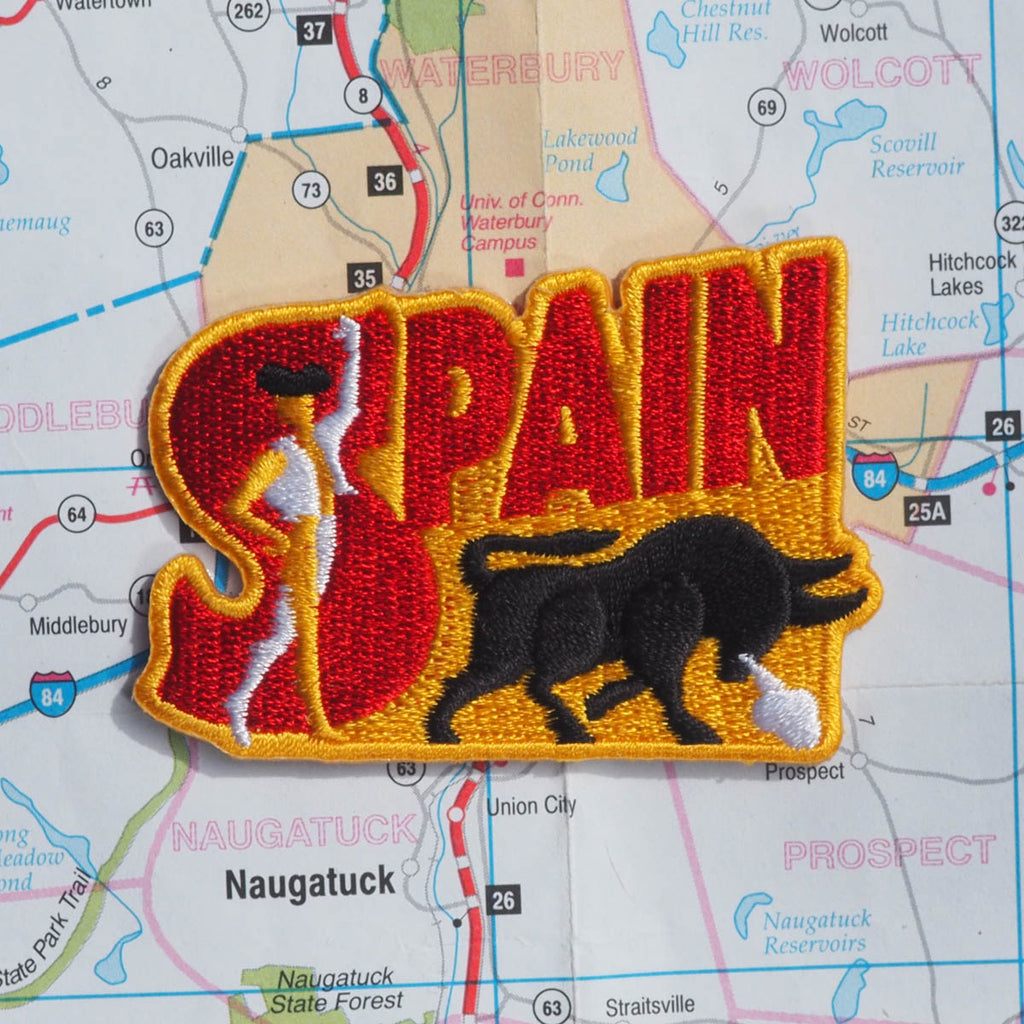 Spain patch on a map background