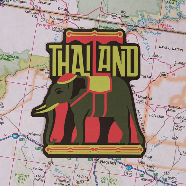 Thailand Sticker on a map background