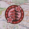 Tokyo sticker on a map background