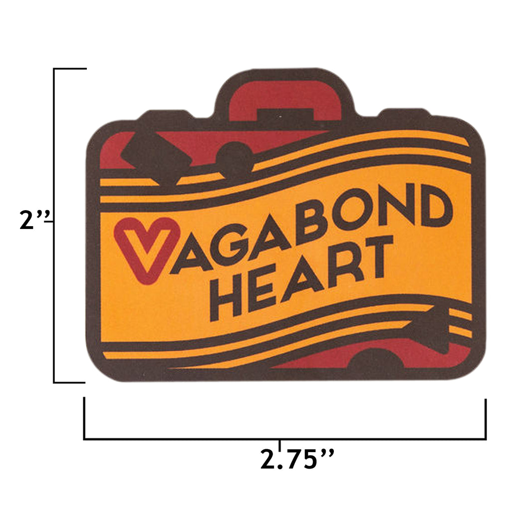 vagabond heart sticker size information