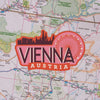 Vienna sticker on a map background