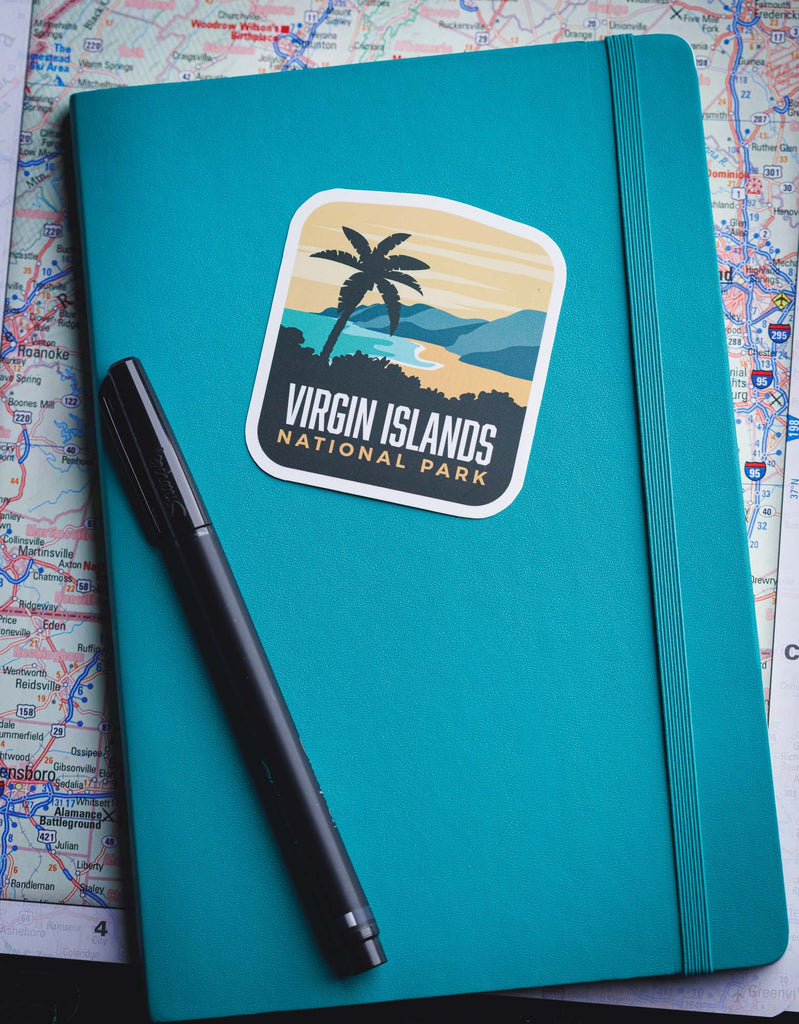 Virgin Islands sticker on a notebook