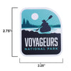 Voyageurs sticker size information