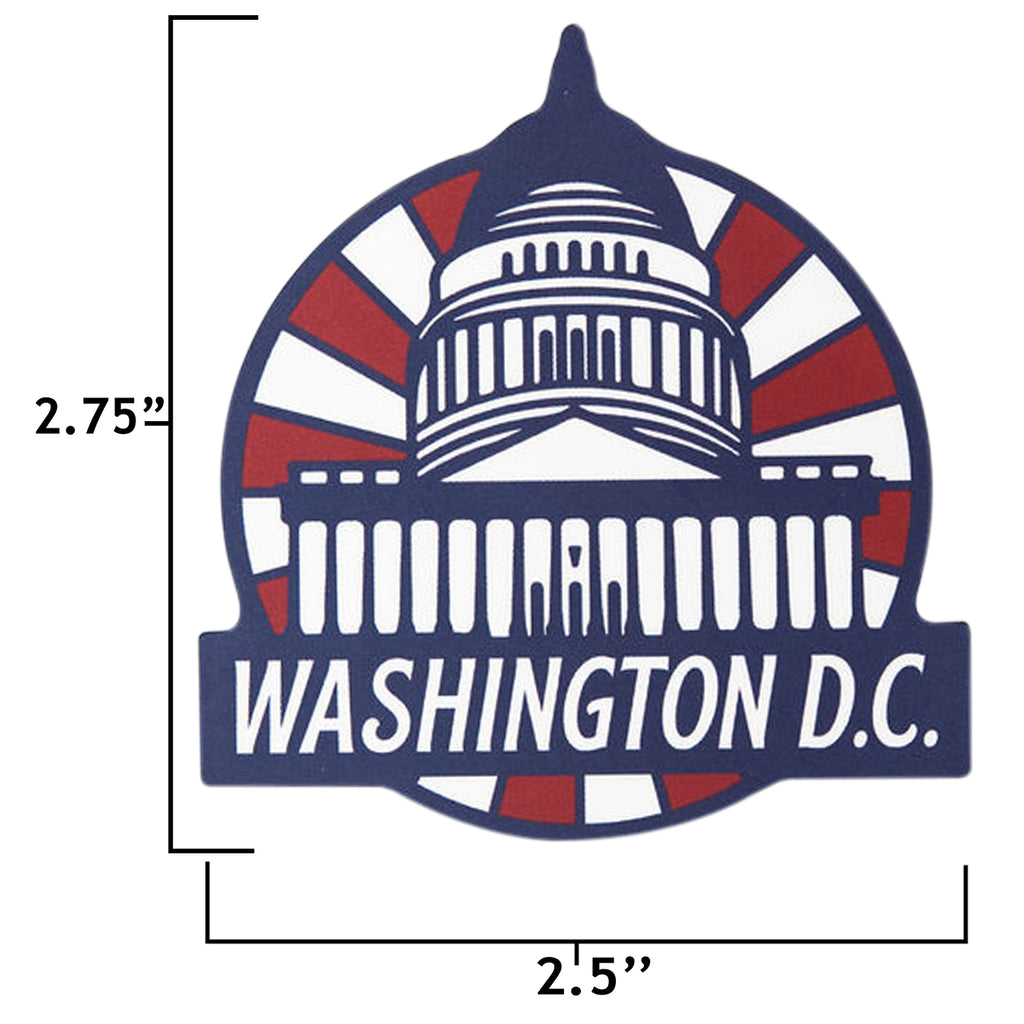 Washington DC sticker size information