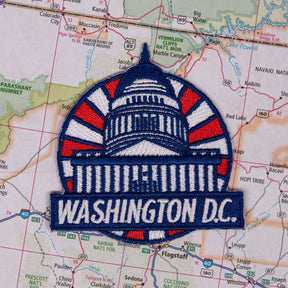 Washington DC patch on a map background