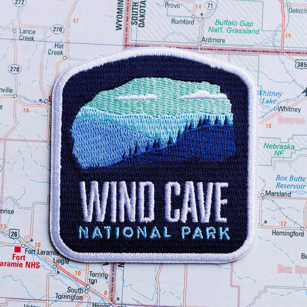 Wind Cave patch on a map background