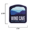 Wind Cave sticker size information