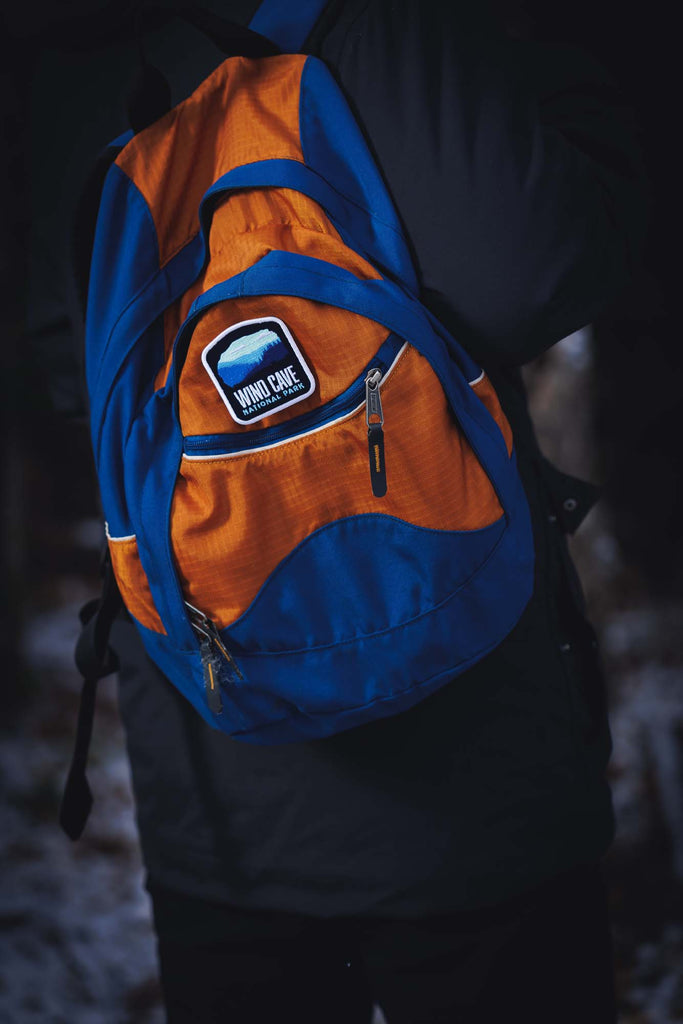 Wind Cave patch on a back pack