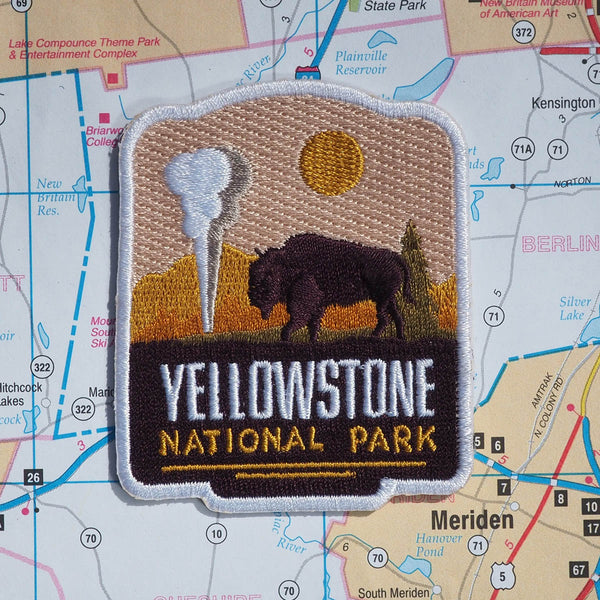 Yellowstone patch on a map background