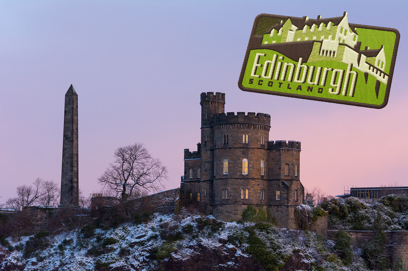 Edinburgh Scotland Sticker with background