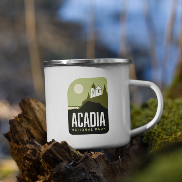 Acadia sticker enamel mug