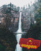 portland oregon patch with waterfalls background
